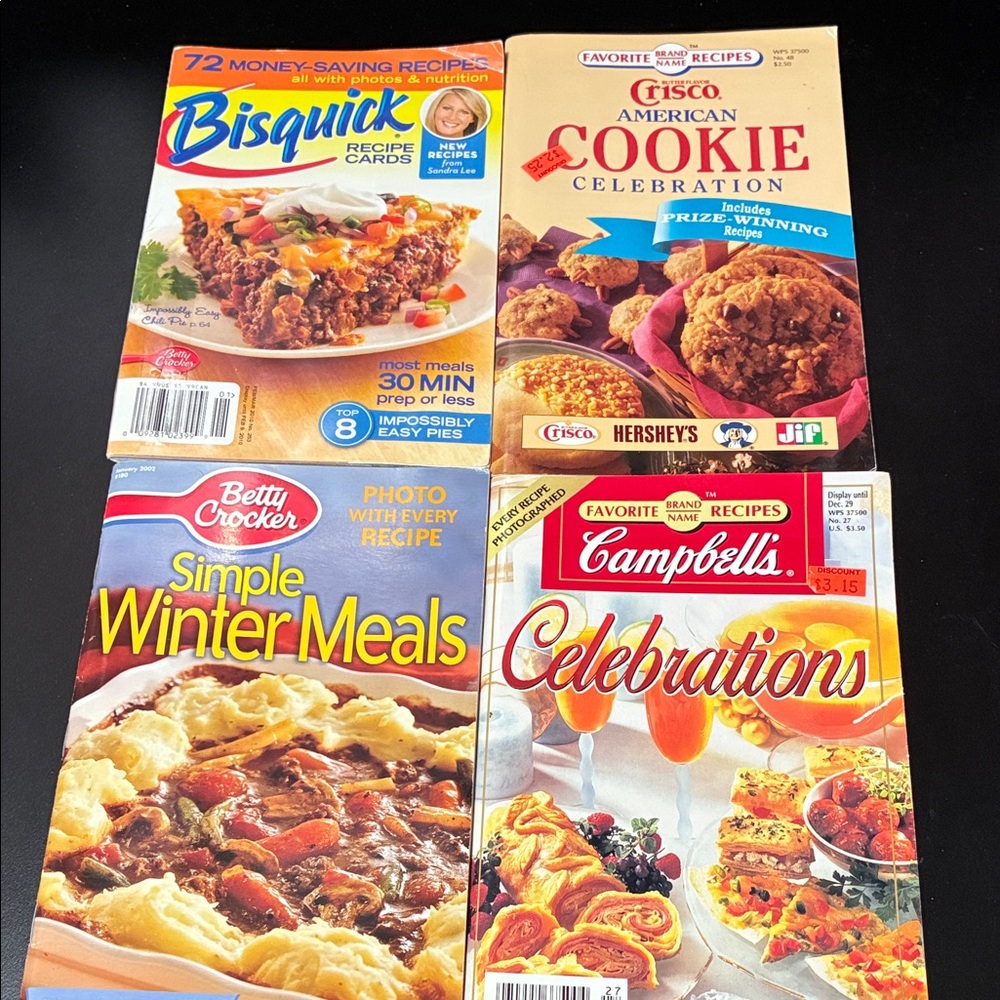 Vintage set of four assorted cookbook magazines